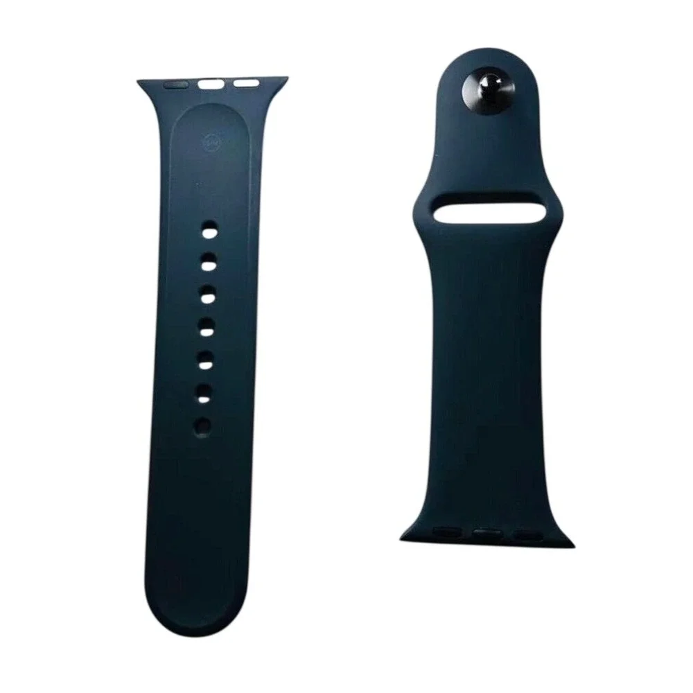 Black Silicone Sport Band for Apple Watch 42mm 44mm 45mm 49mm S/M Strap